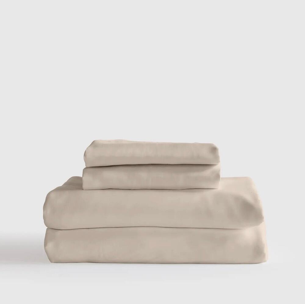 Quince Bamboo King Size Sheet Set Sand colot New without Tag